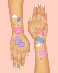 iridescent foil hand drawn tattoo designs