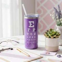 Iridescent purple tumbler 0195 with lid and straw
