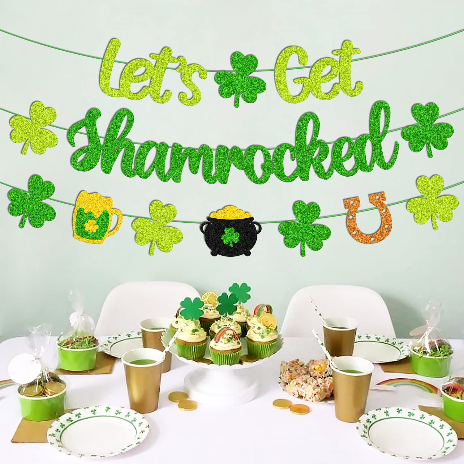 Irish Day decor banner displayed on window
