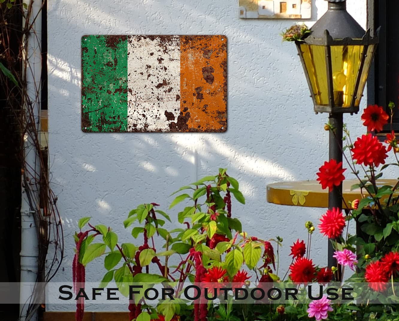 Rust free aluminum irish flag sign indoor outdoor 9x12