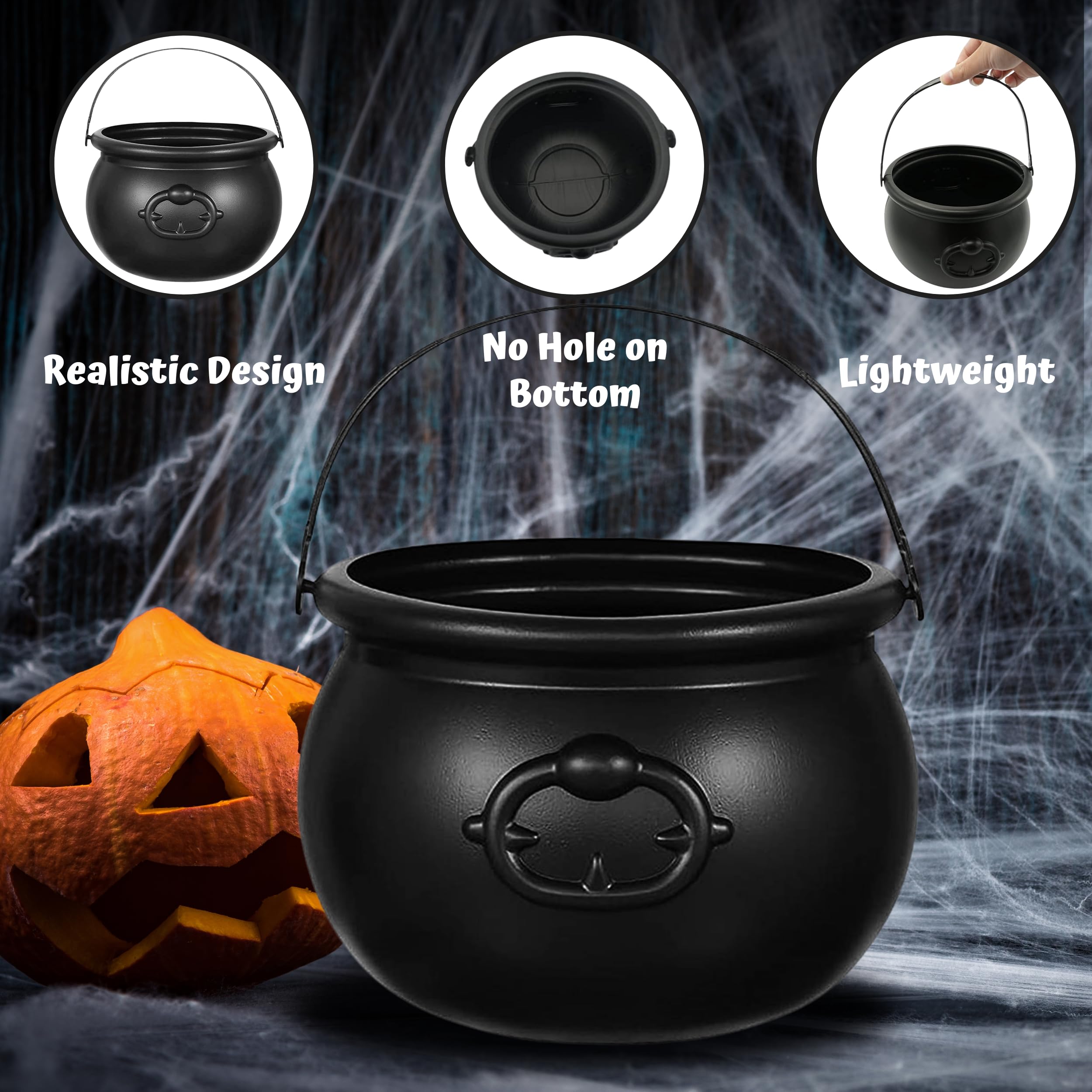 Party decor cauldron for St Patricks Day 7.5 inch black