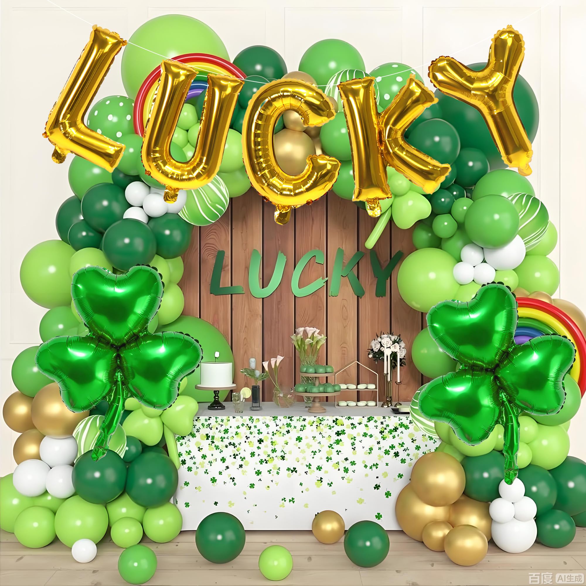 7pc St Patrick's Day balloon set arranged decor