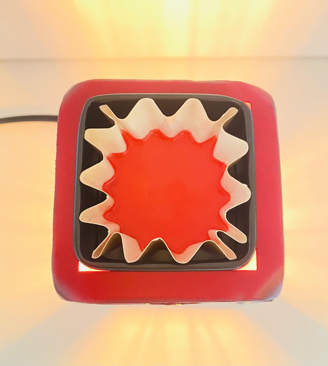 Electric wax warmer for home fragrance and mood lighting