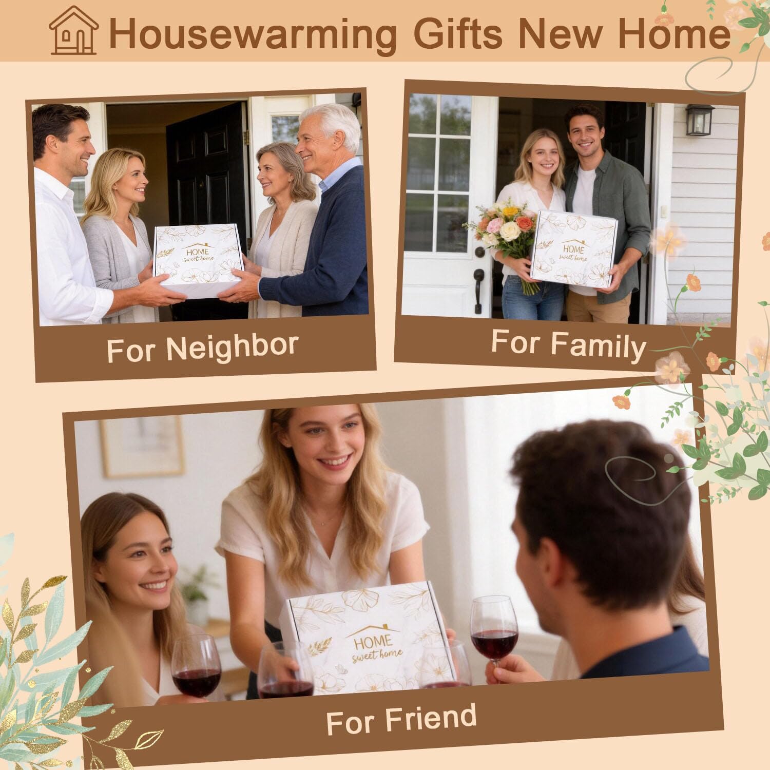 Towels coasters and glass bottles in premium box