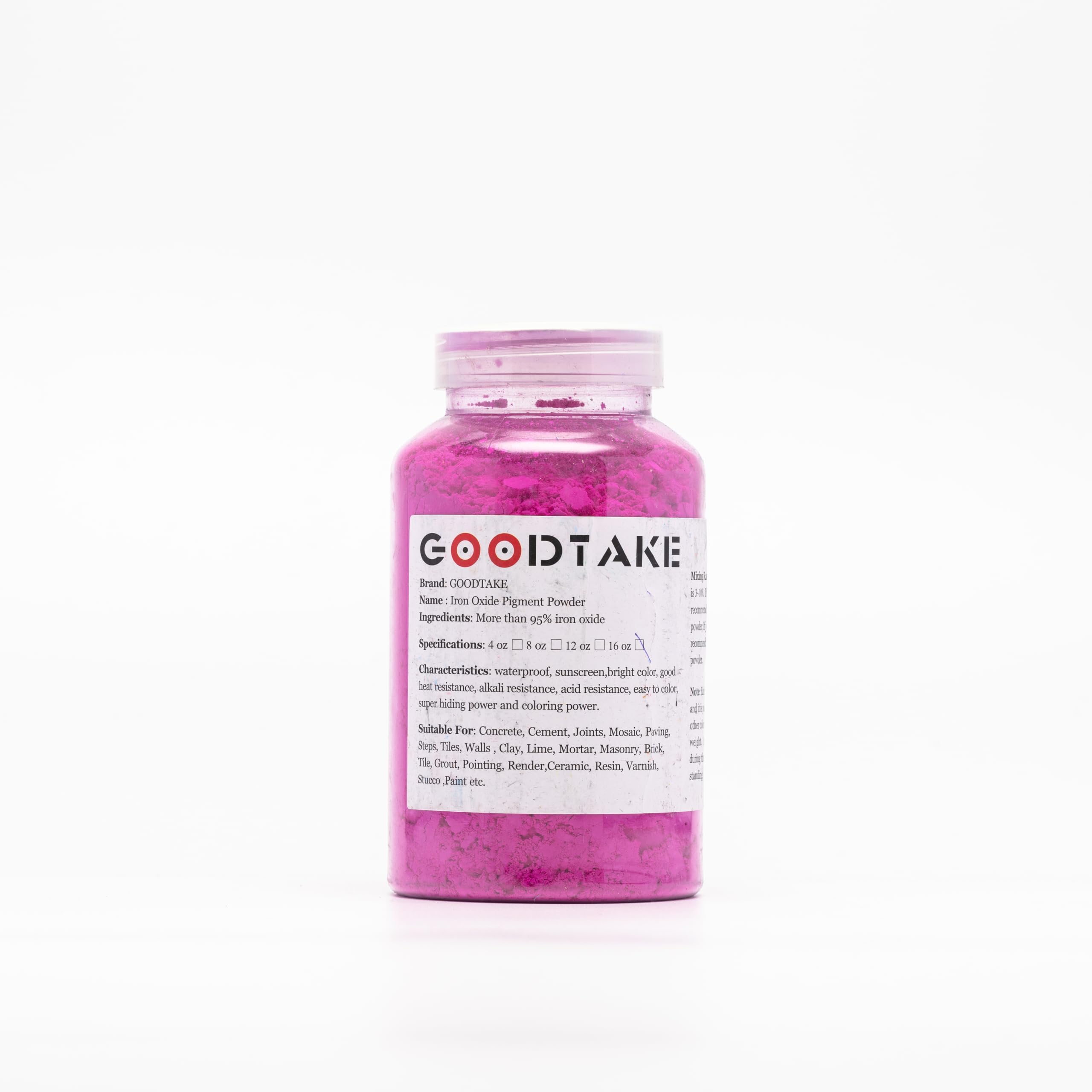 Concrete pigment Rose Red color bottle GOODTAKE