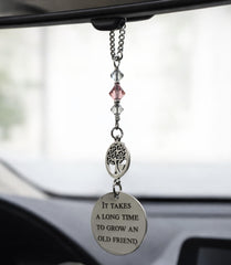 Engraved stainless steel charm It Takes a Long Time to Grow an Old Friend