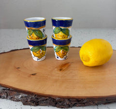 Italian ceramic limoncello glasses crafted in Italy