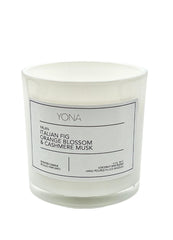 Italian fig orange blossom cashmere musk candle by Yona Milan 14oz coconut wax blend
