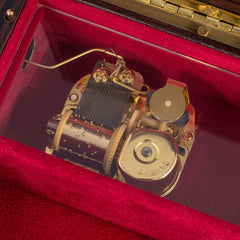 italian inlaid music box craftsmanship closeup