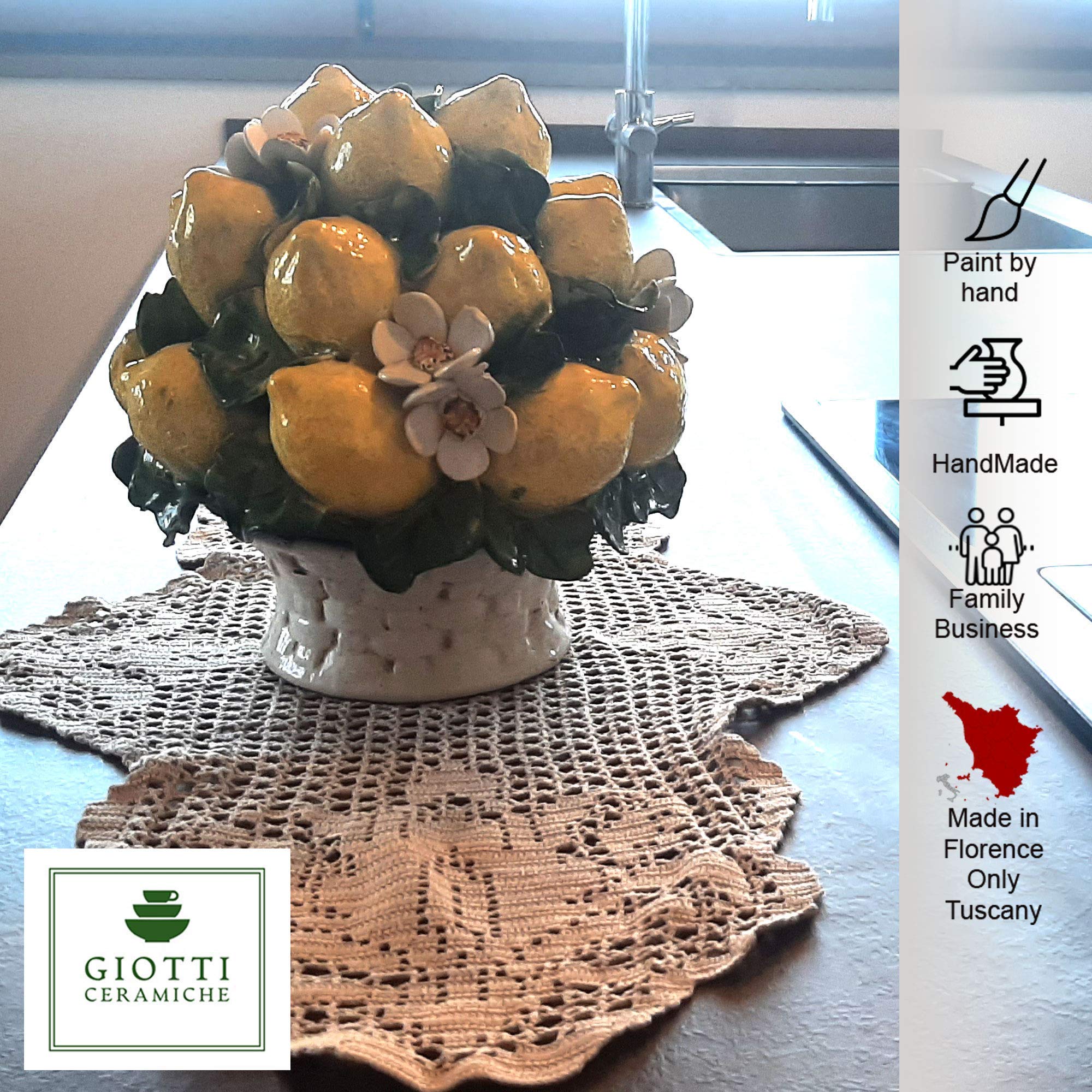 Lemon topiary decor suitable for shelf or office