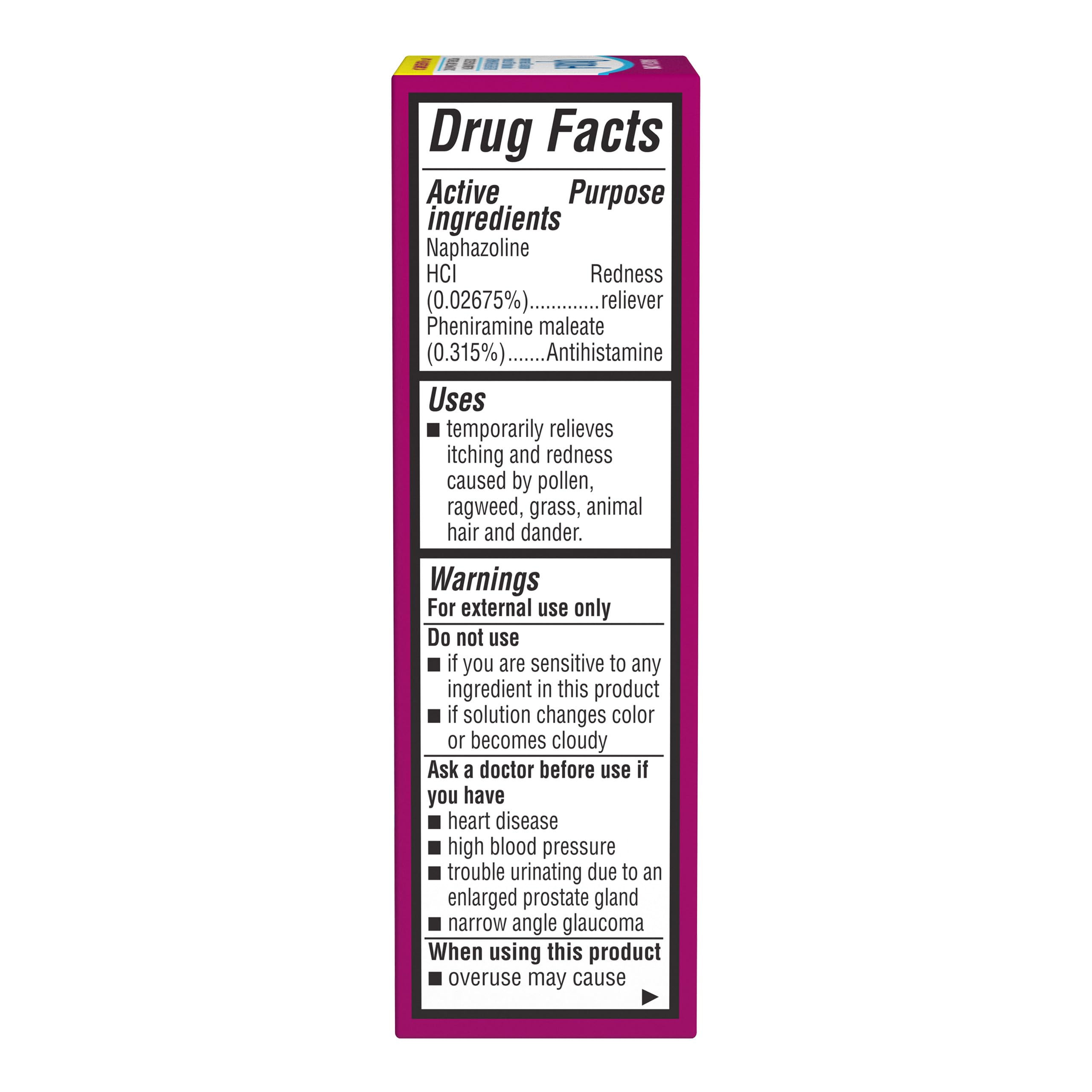 Allergy relief eye drops for adults and children 6+