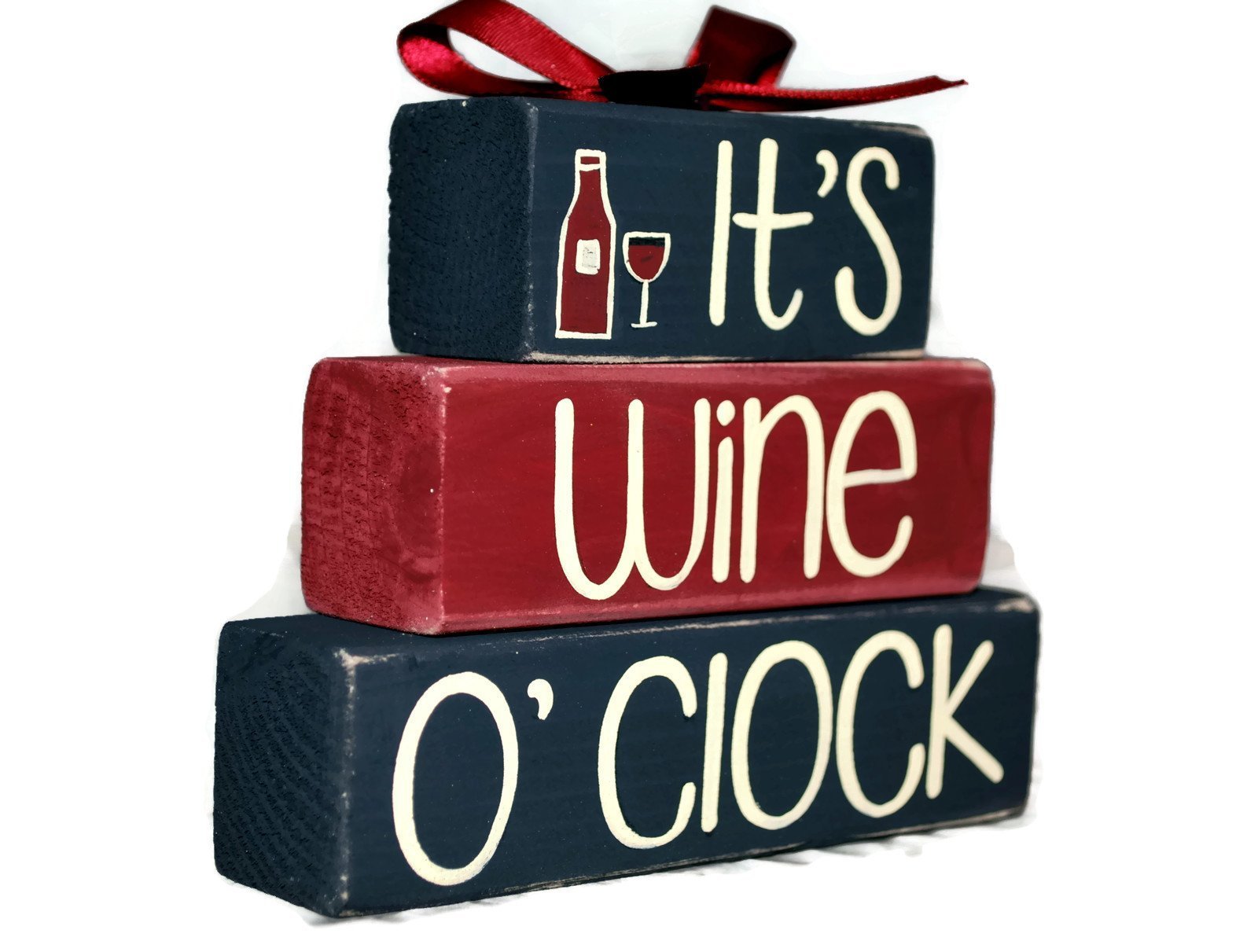 Vanilla pavement wine color WoodenBlock shelf sitter