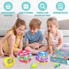 Itscolofy four pack light up spinning tops easter