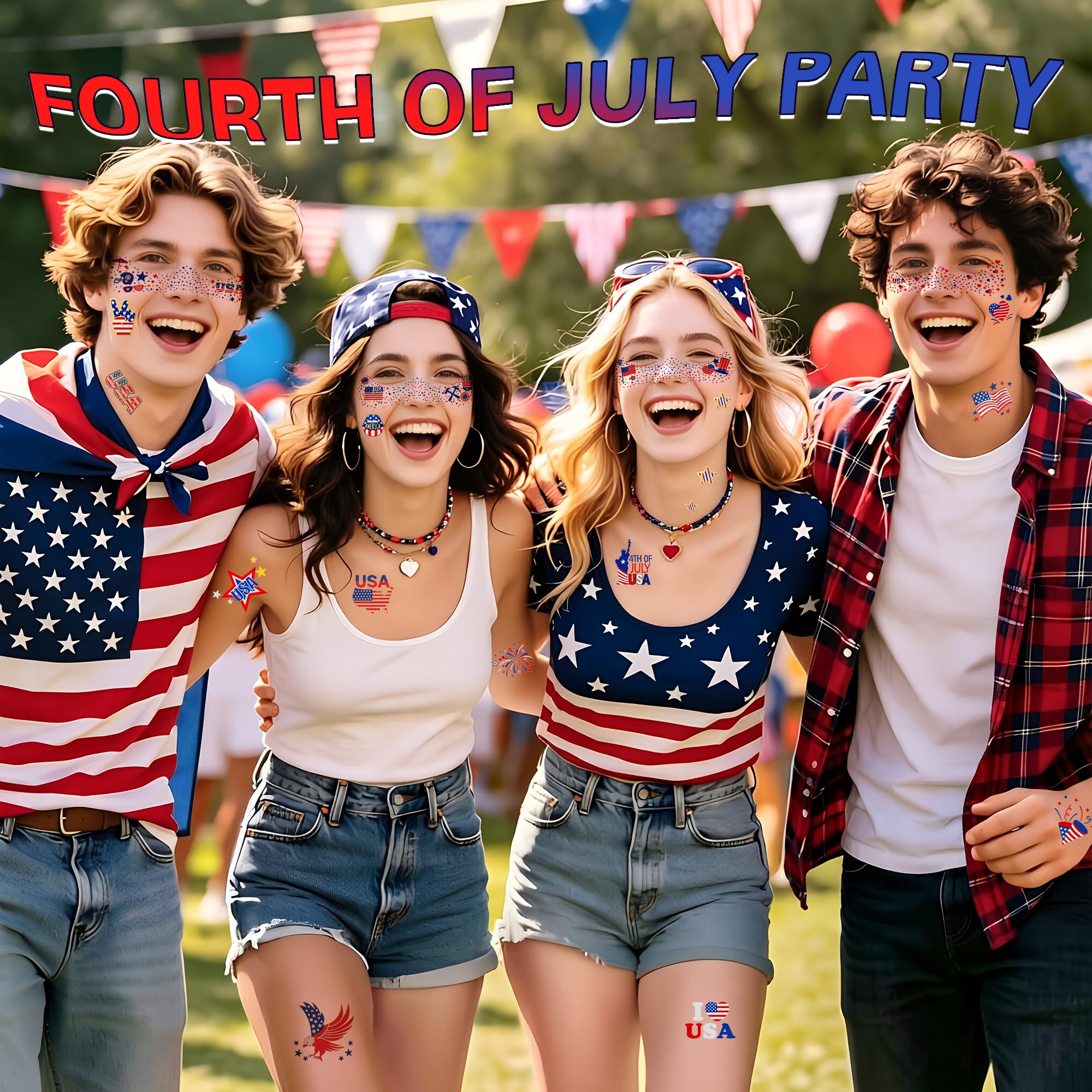 July 4th celebration accessories Itscolofy freckle tattoos