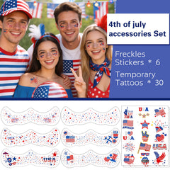 US flag star freckle tattoo designs for Independence Day