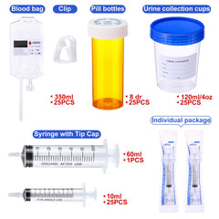 Iv blood bags and urine cups for nurse graduation decorations