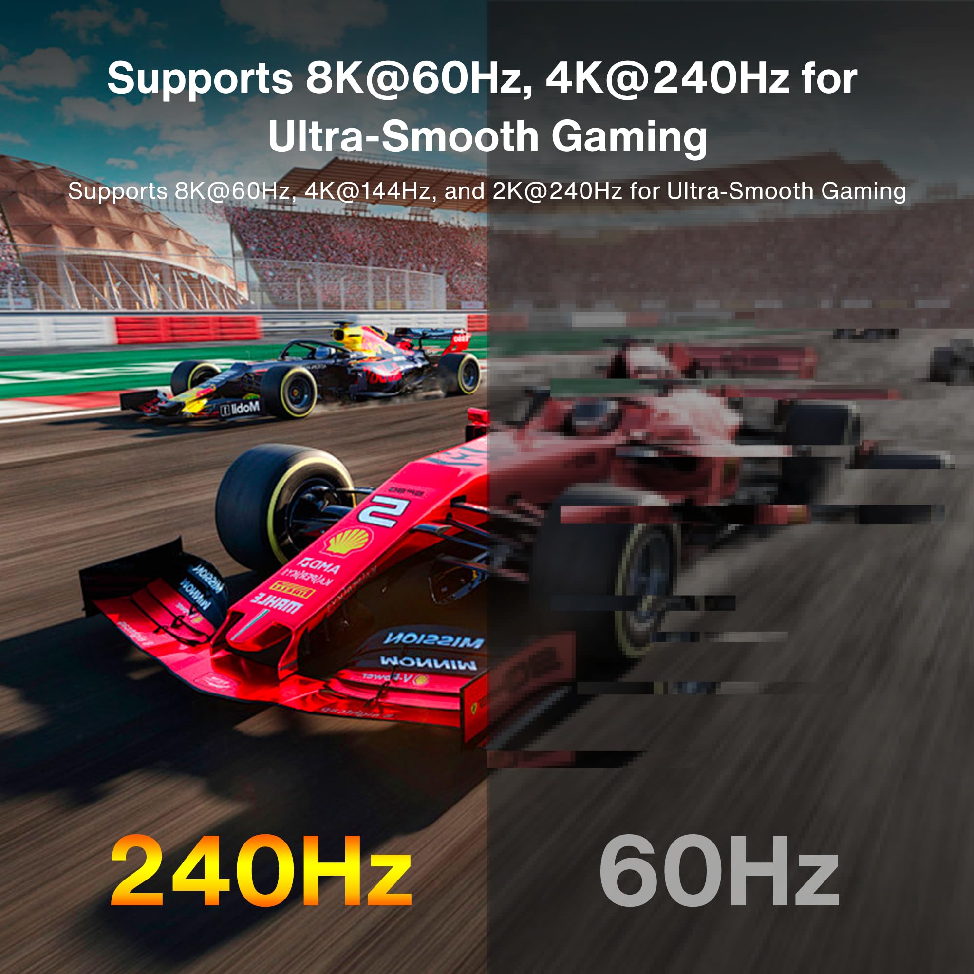 32.4Gbps bandwidth with DSC 1.2a for clear video and audio