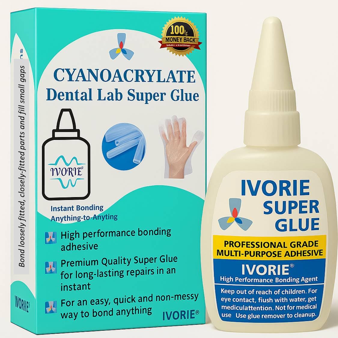 IVORIE Super Glue Adhesive cyanoacrylate dental lab tools clear 30g bottle