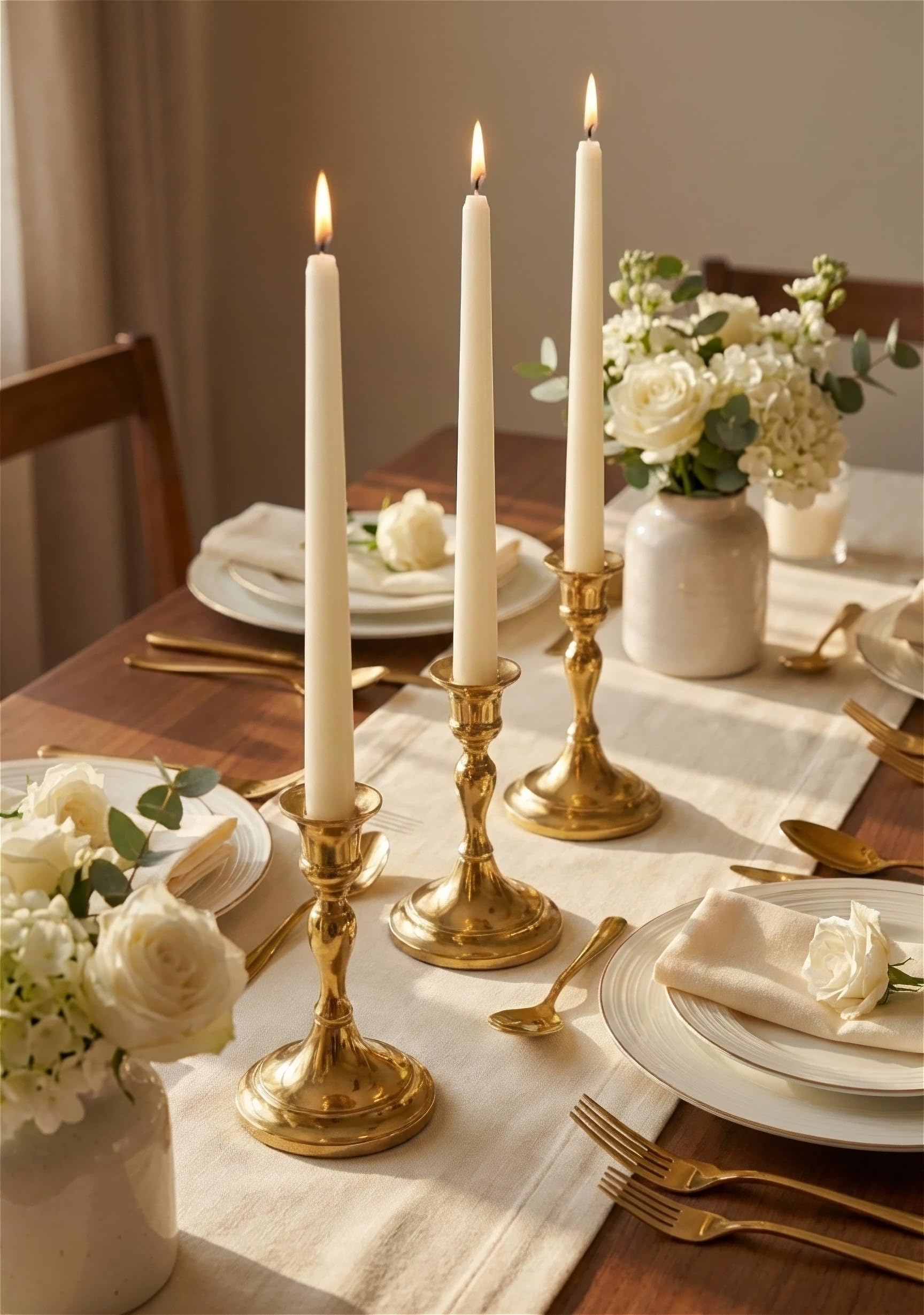 Homeology creamy ivory unscented tall taper candles 10 inch