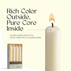 Candle centerpiece accents ivory tapered candles for events and home decor