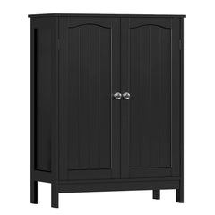Iwell Bathroom Cabinet front view 2 doors black finish