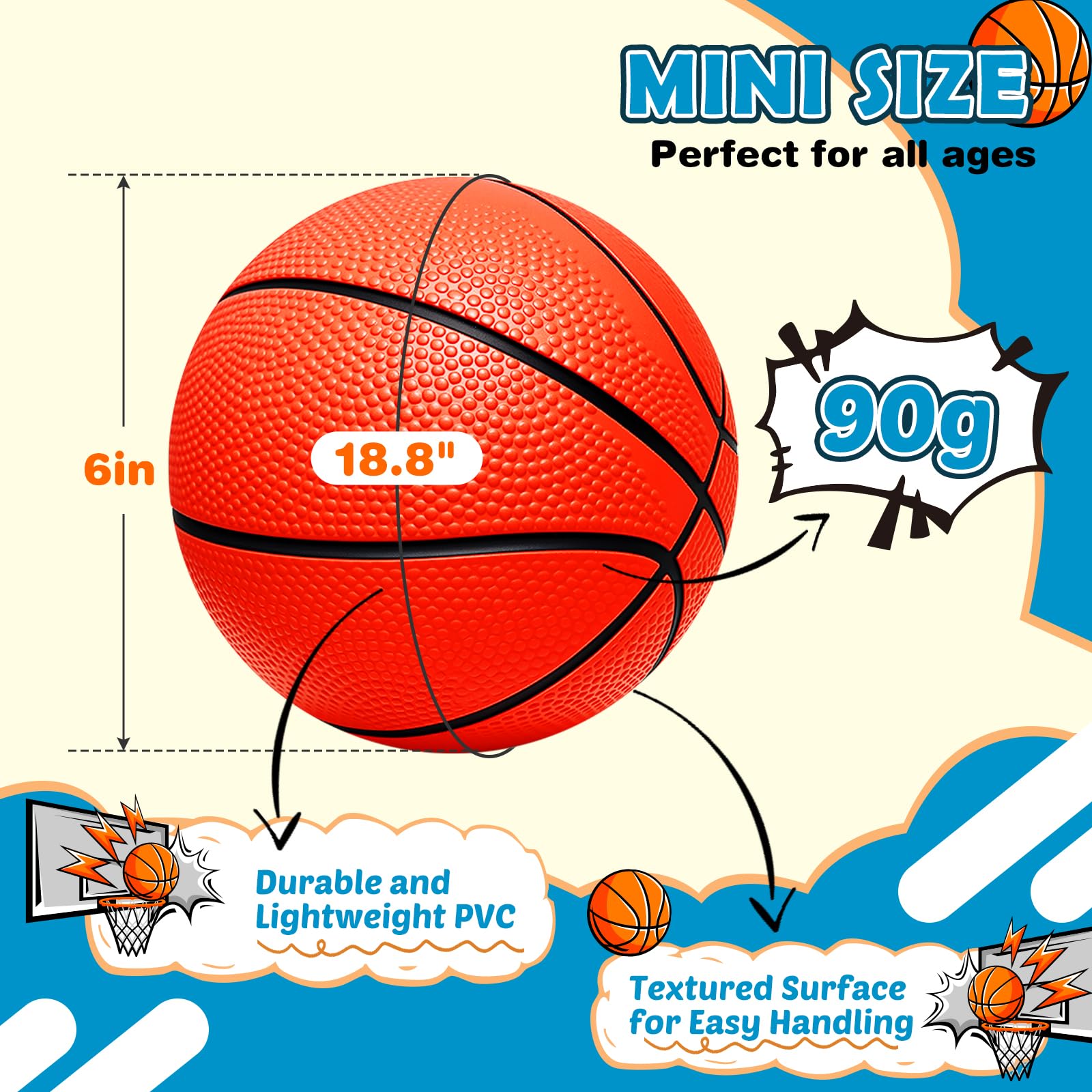 6 inch mini basketballs for toddlers and kids