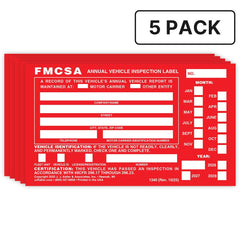 Red aluminum FMCSA inspection label by J. J. Keller 6x3-1-2 inch size