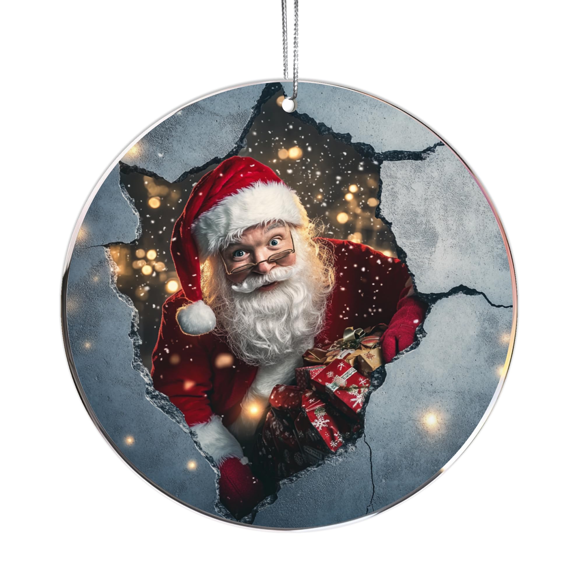 Jabihome Christmas ornament 2025 with stained glass look