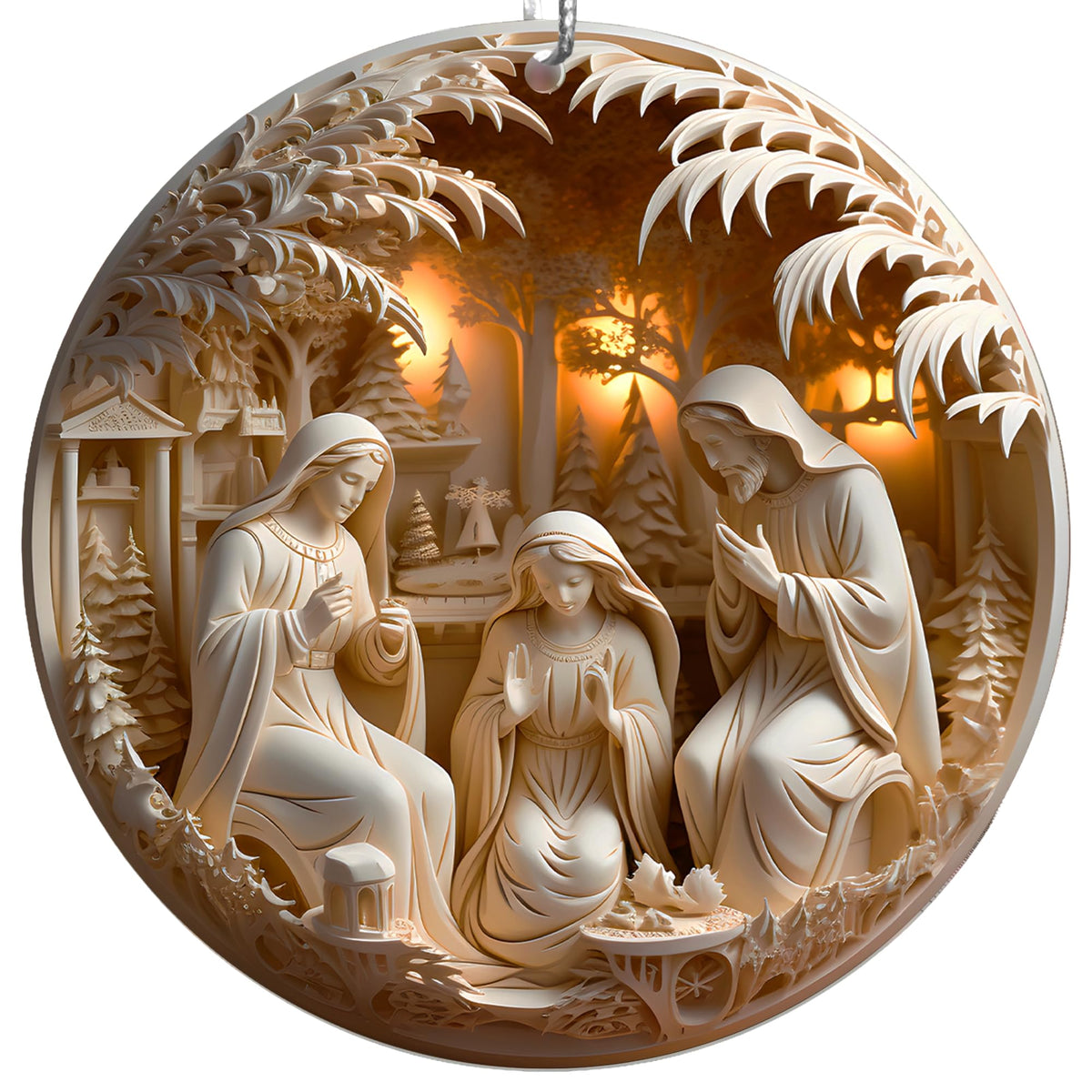 Jabihome Christmas Ornaments 2025 acrylic suncatcher nativity scene