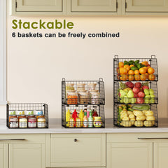 Open-front wire pantry basket for easy access