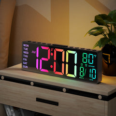 JALL 10-5 inch digital alarm clock with large LED display on desk