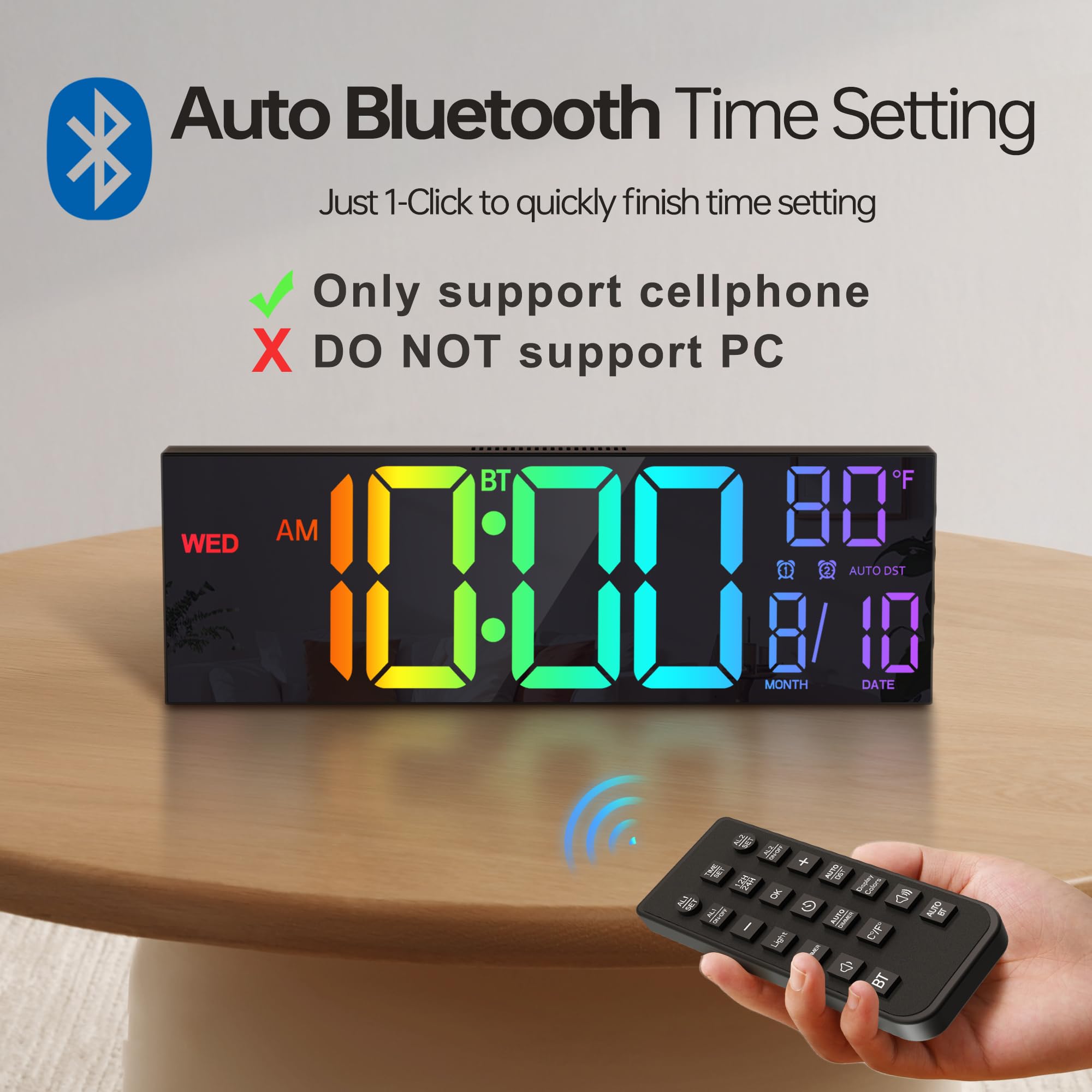 16 color options on large display for readability