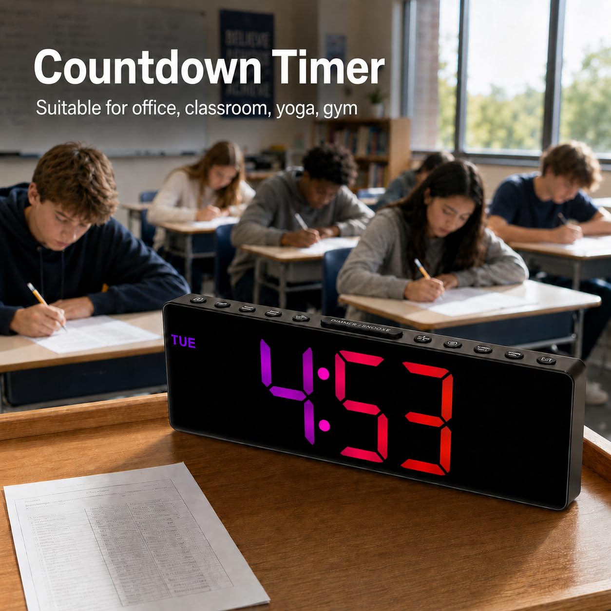 JALL dual alarms with snooze and three schedules
