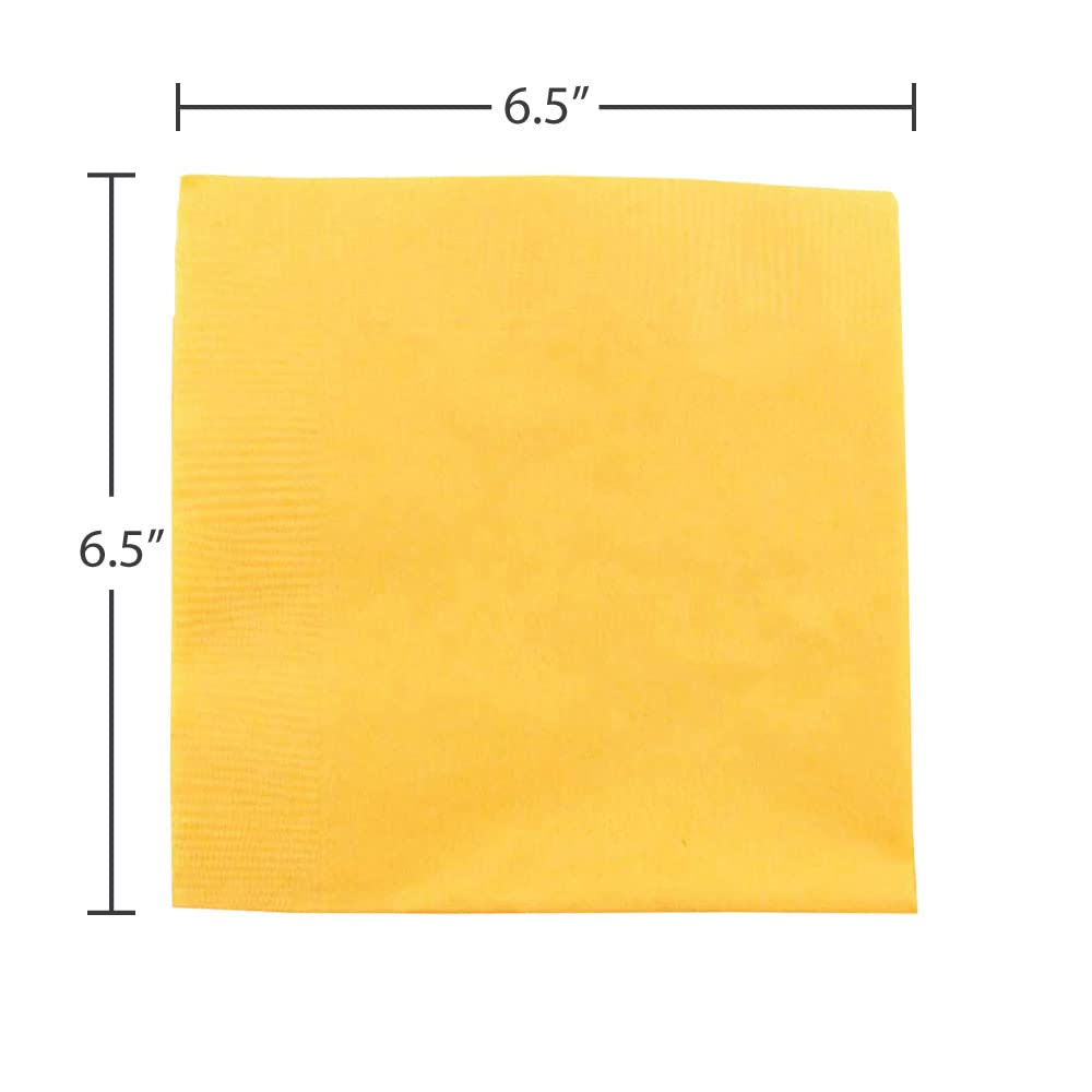 Disposable yellow napkins 50 per pack for events