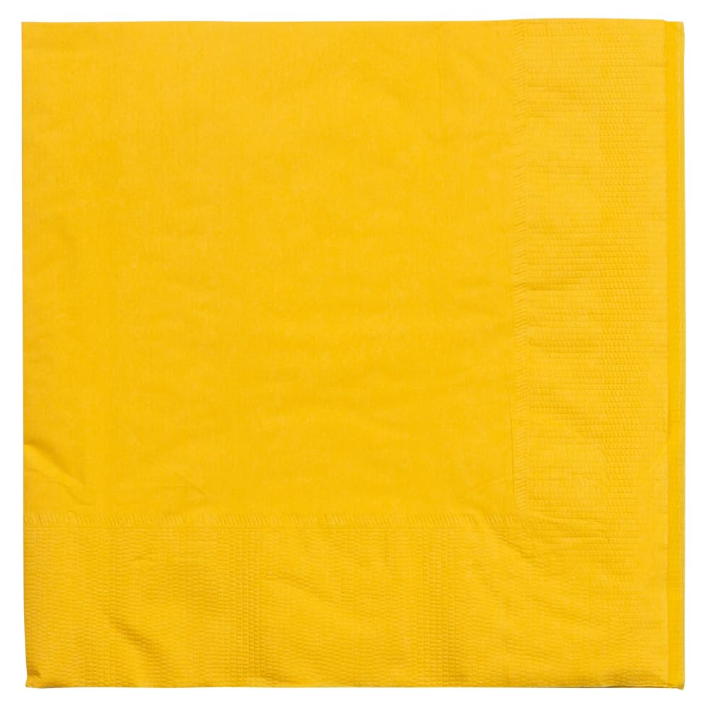Yellow JAM PAPER lunch napkins 6 1/2 x 6 1/2 inches