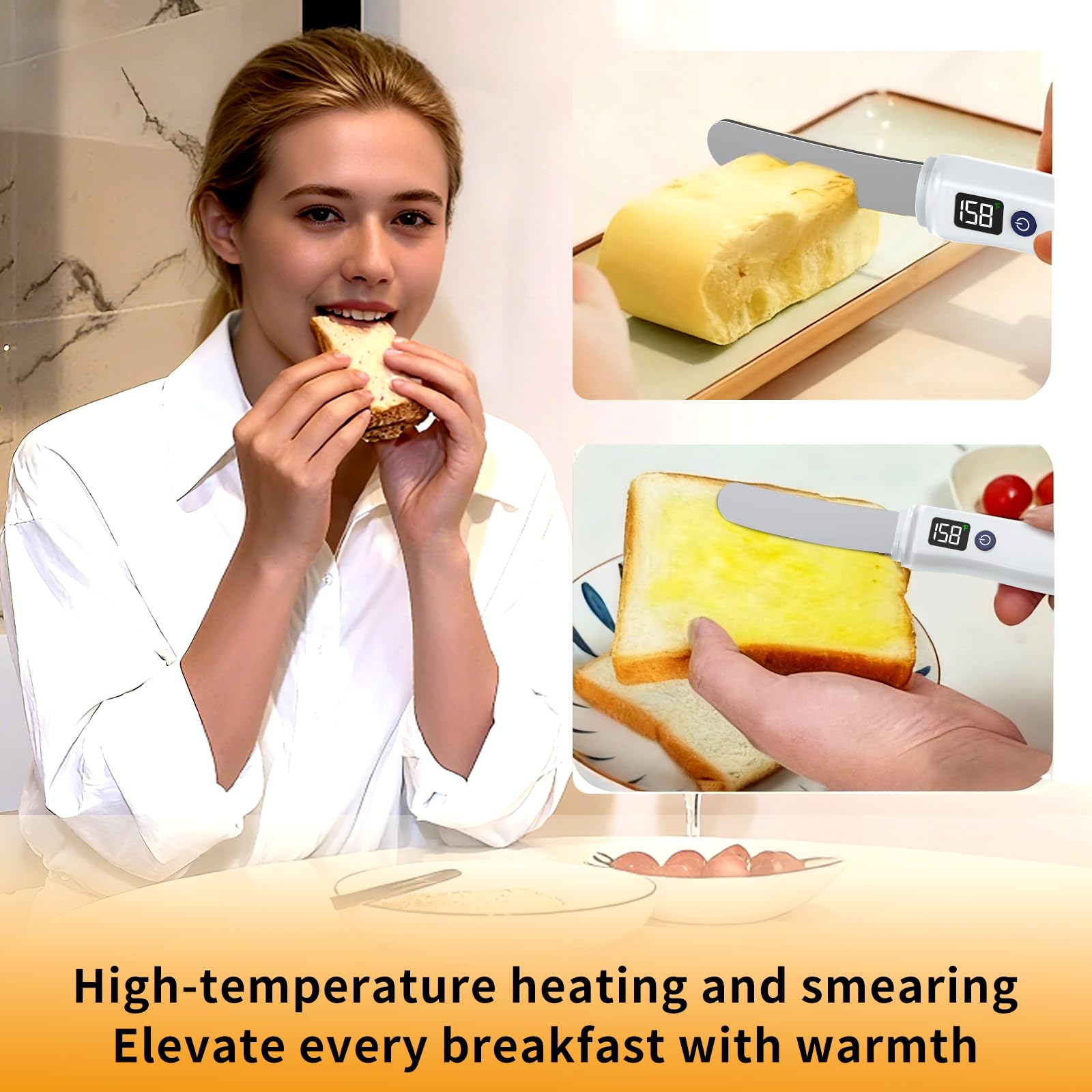 Ergonomic handle butter knife spreader for table use