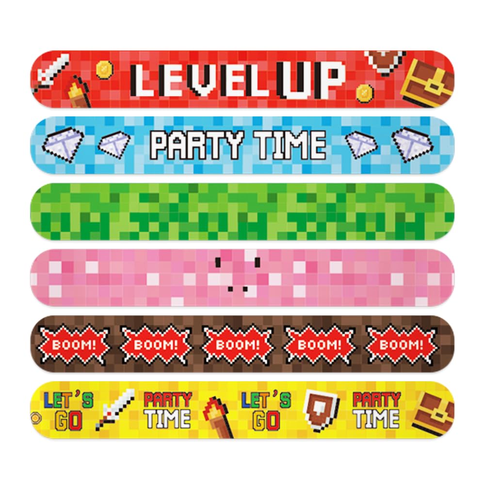 Assorted Pixel Slap Bracelets 6 styles pack 24 pcs image