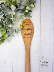 Jane Austen inspired wooden spoon for readers and cooks