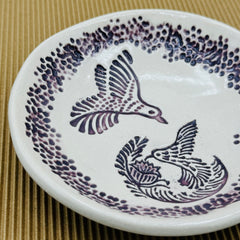 JANECKA hummingbird bowl 5.5 inch round handmade USA