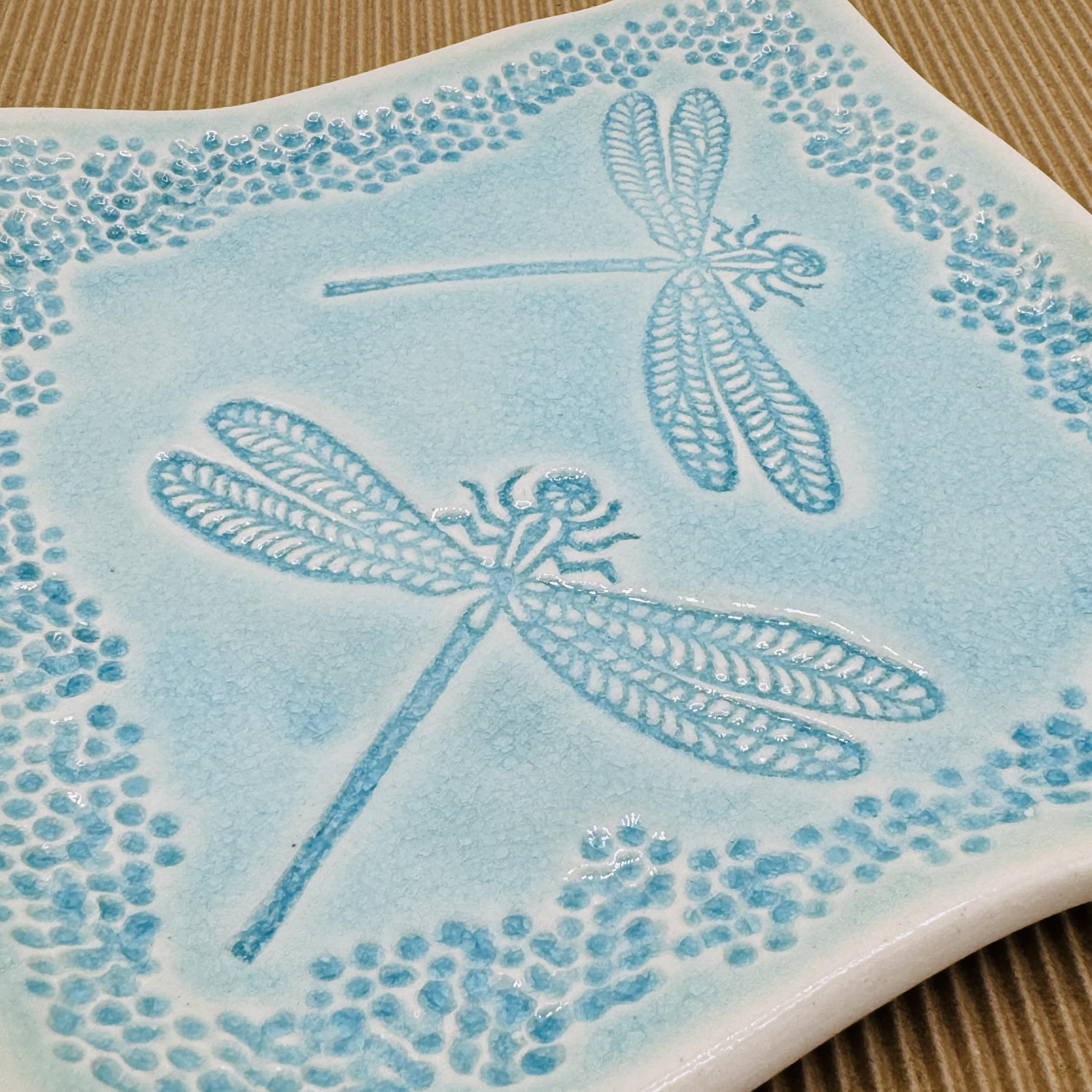Candle holder compatible tray JANECKA dragonfly turquoise