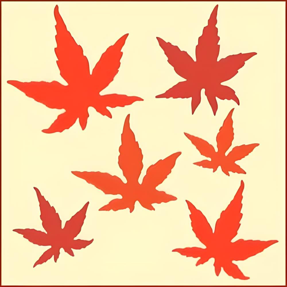 Largest maple leaf size 3.4 x 3.2 inches in maple leaf stencil