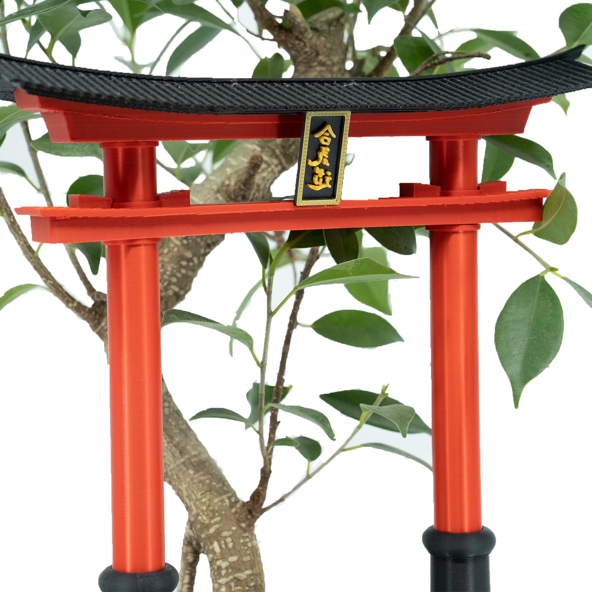 Torii Gate statue with red base detail for Japanese decor