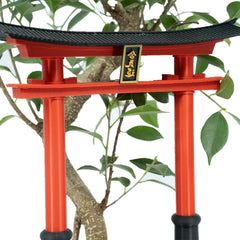 Torii Gate statue with red base detail for Japanese decor