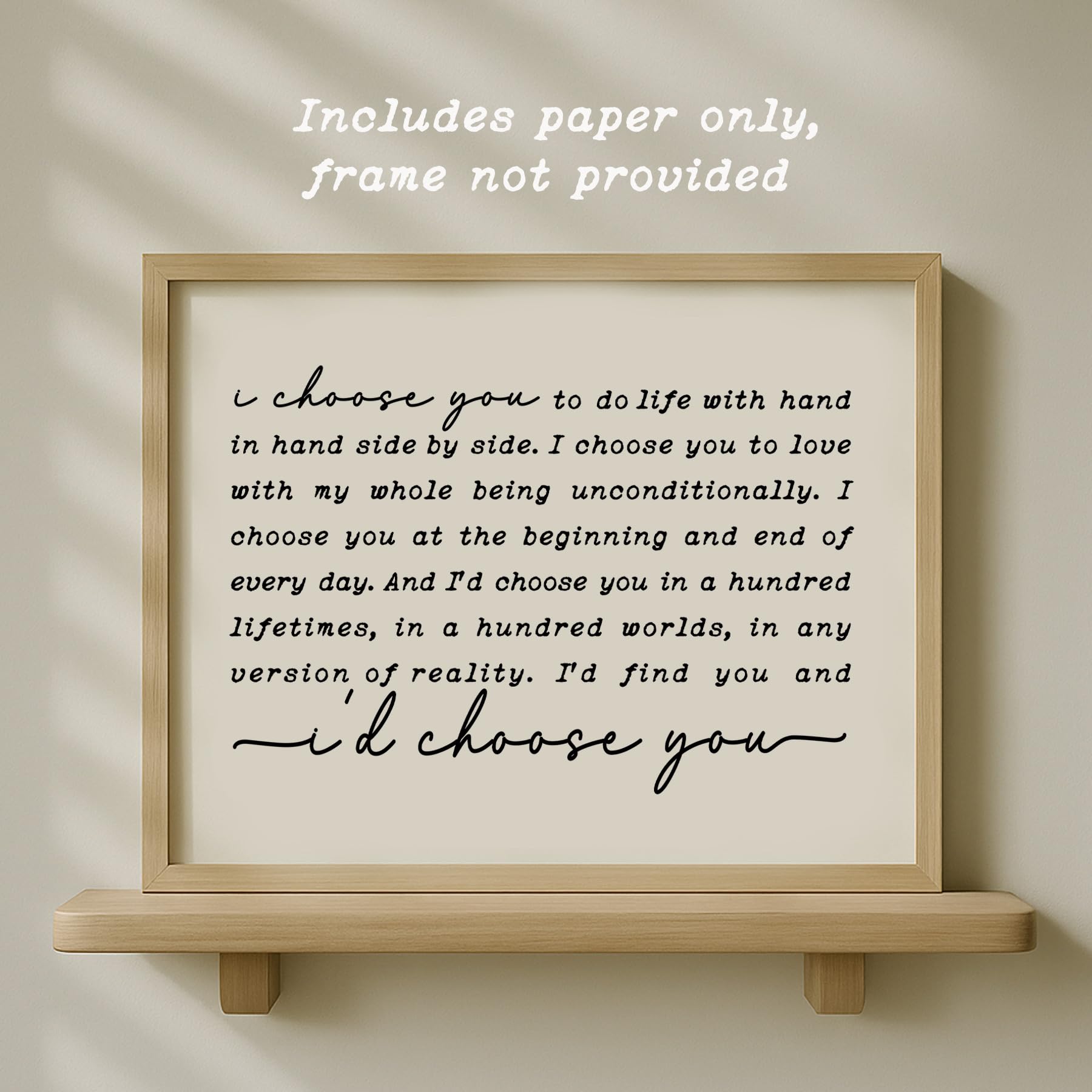 Wedding decor I Choose You Print Japrex