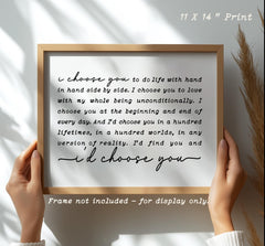 Bedroom wall decor I Choose You Print Japrex