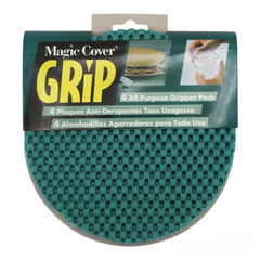 Green jar opener set with 4 pieces and rubber grip rounds