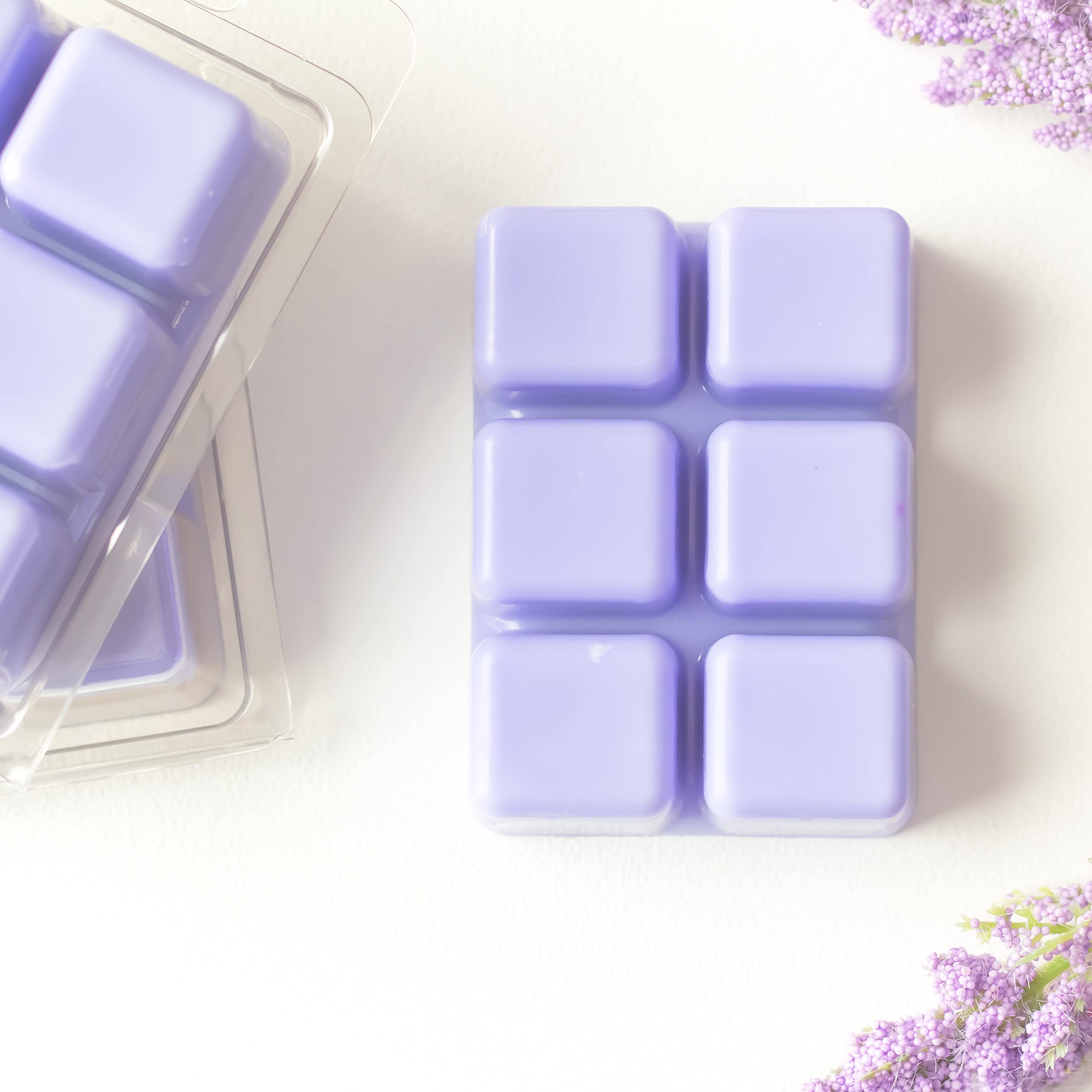 Natural coco wax Lavender Meadow melts color light purple