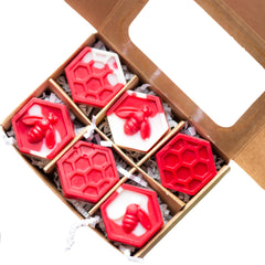 Jarful House Merry & Bright wax melts red and white honeycomb 6 pack