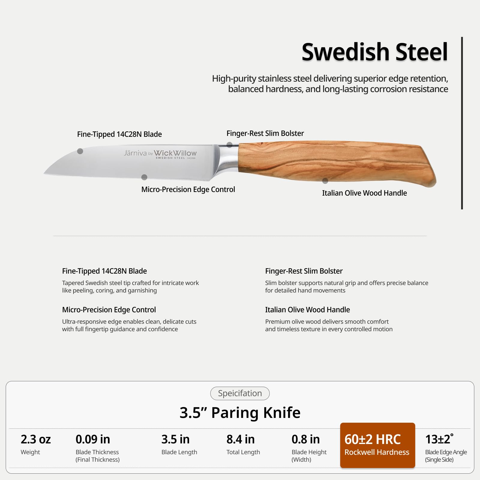 Jarniva small paring knife compact kitchen tool