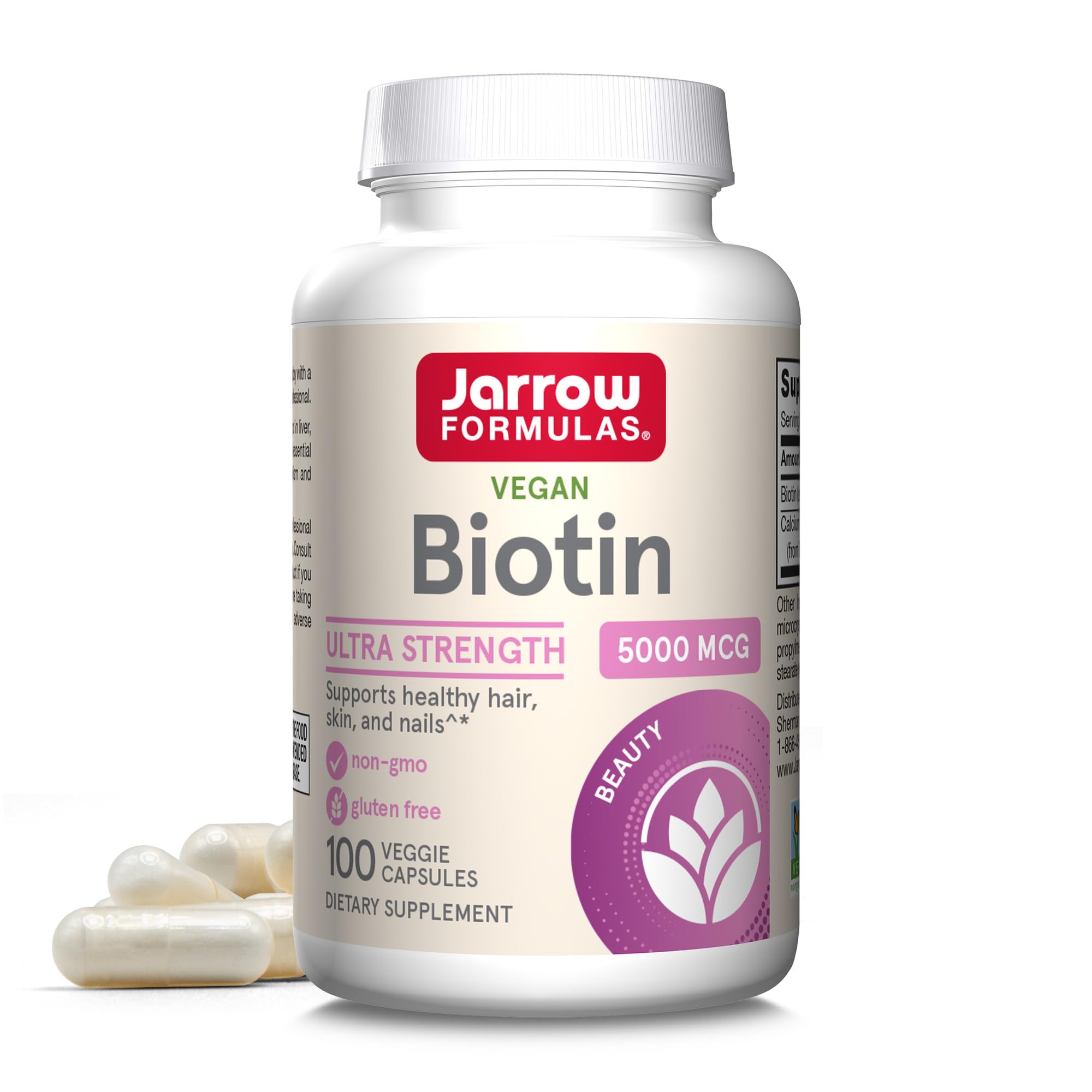 Jarrow Biotin Ultra Strength 5000 mcg bottle
